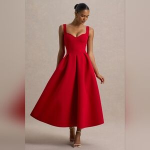 Rosemary Red Midi Dress